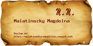 Malatinszky Magdolna névjegykártya