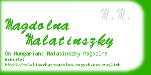 magdolna malatinszky business card